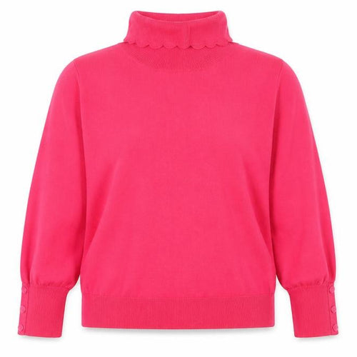 Monsoon Women’s Pink Roll Neck Knit Jumper L Long Sleeve