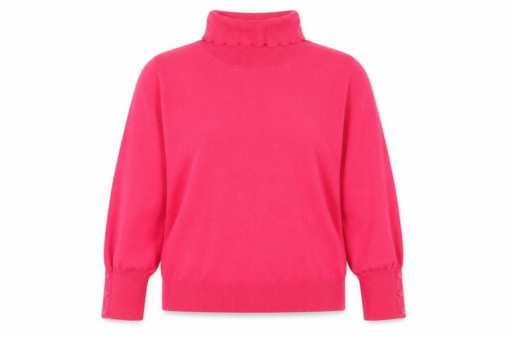 Monsoon Women’s Pink Roll Neck Knit Jumper L Long Sleeve