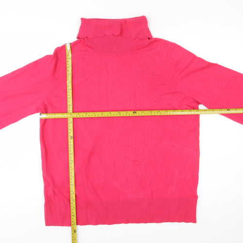 Monsoon Women’s Pink Roll Neck Knit Jumper L Long Sleeve