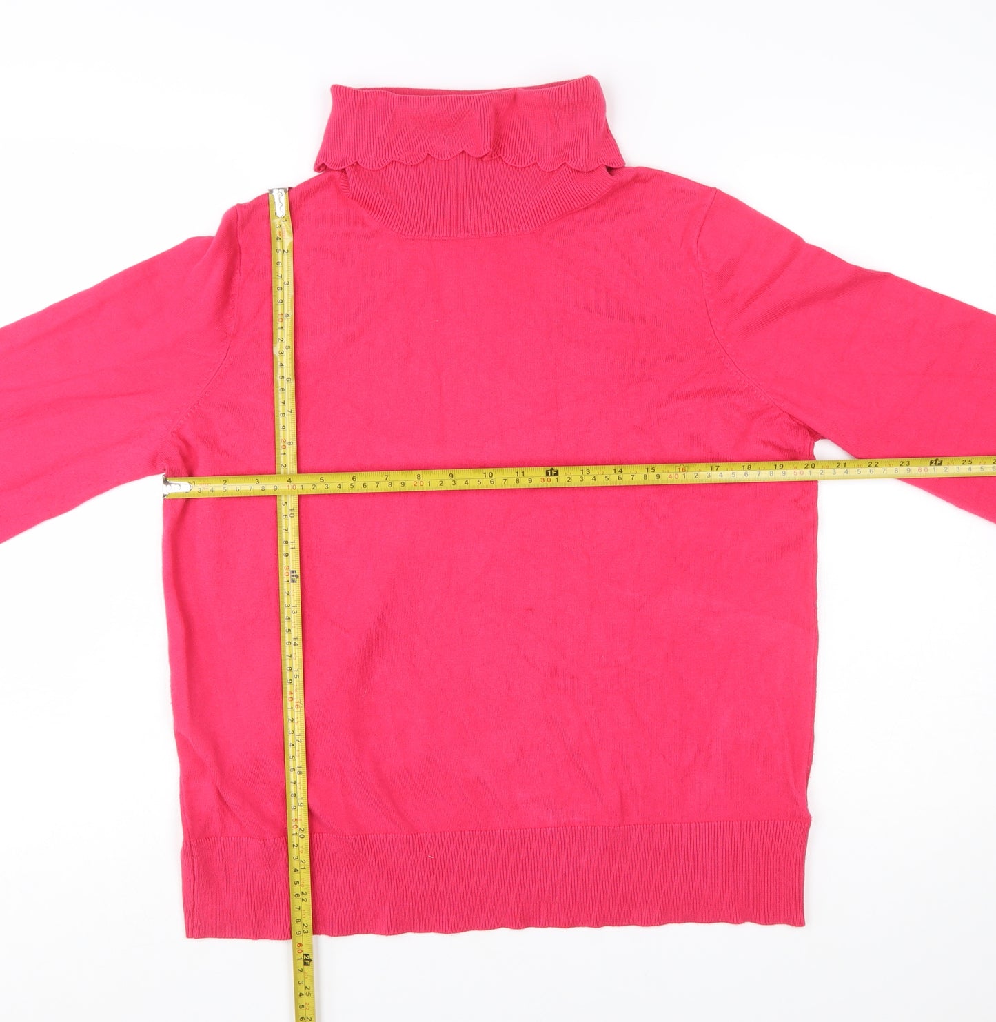 Monsoon Women’s Pink Roll Neck Knit Jumper L Long Sleeve