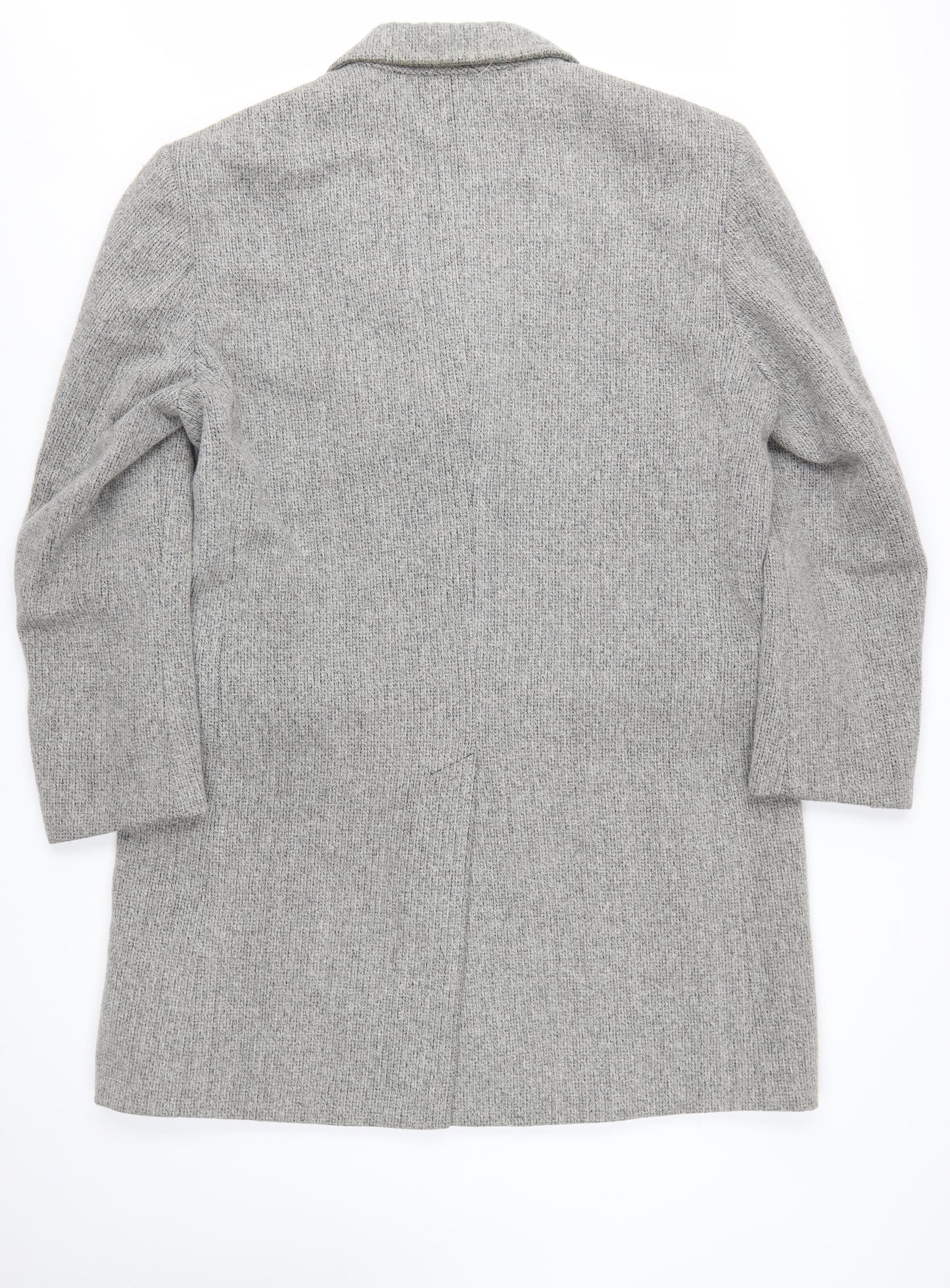 Claudio Vertase Men's Grey Wool Overcoat Size 52 Regular Fit