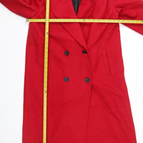 International Scene Women's Red Wool Long Overcoat Size 8