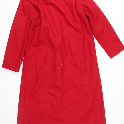 International Scene Women's Red Wool Long Overcoat Size 8