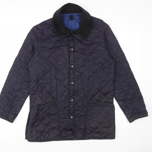 Barbour Men's Blue XS Quilted Jacket with Cord Collar