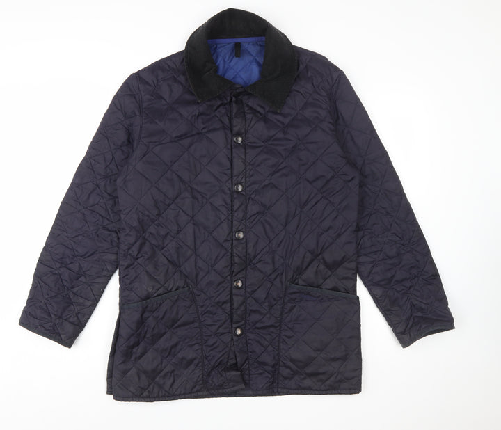 Barbour Men's Blue XS Quilted Jacket with Cord Collar