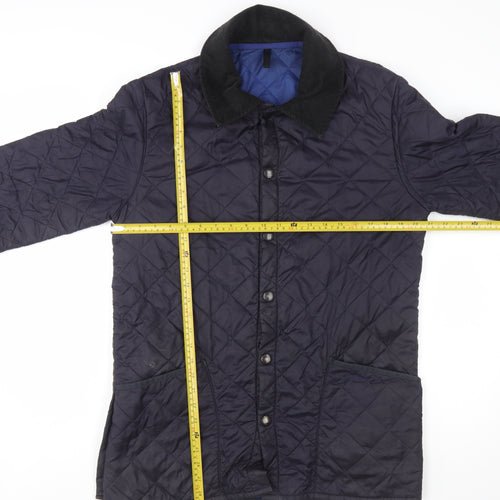 Barbour Men's Blue XS Quilted Jacket with Cord Collar