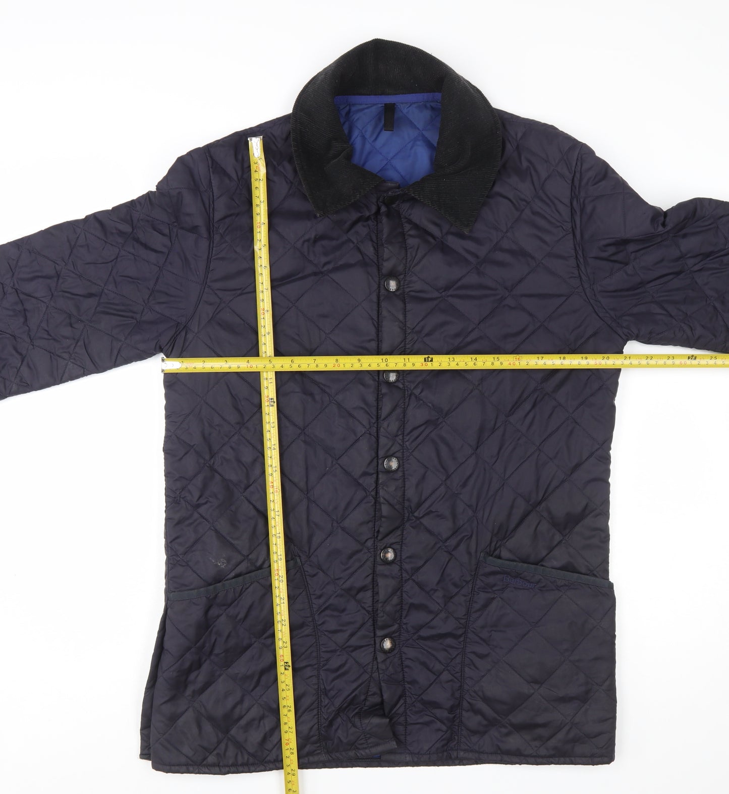 Barbour Men's Blue XS Quilted Jacket with Cord Collar
