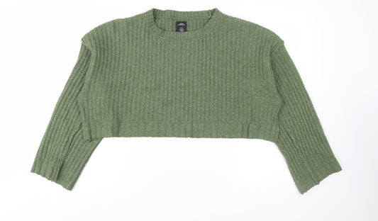 Urban Outfitters Women Green Ribbed Crew Neck Knit Jumper M
