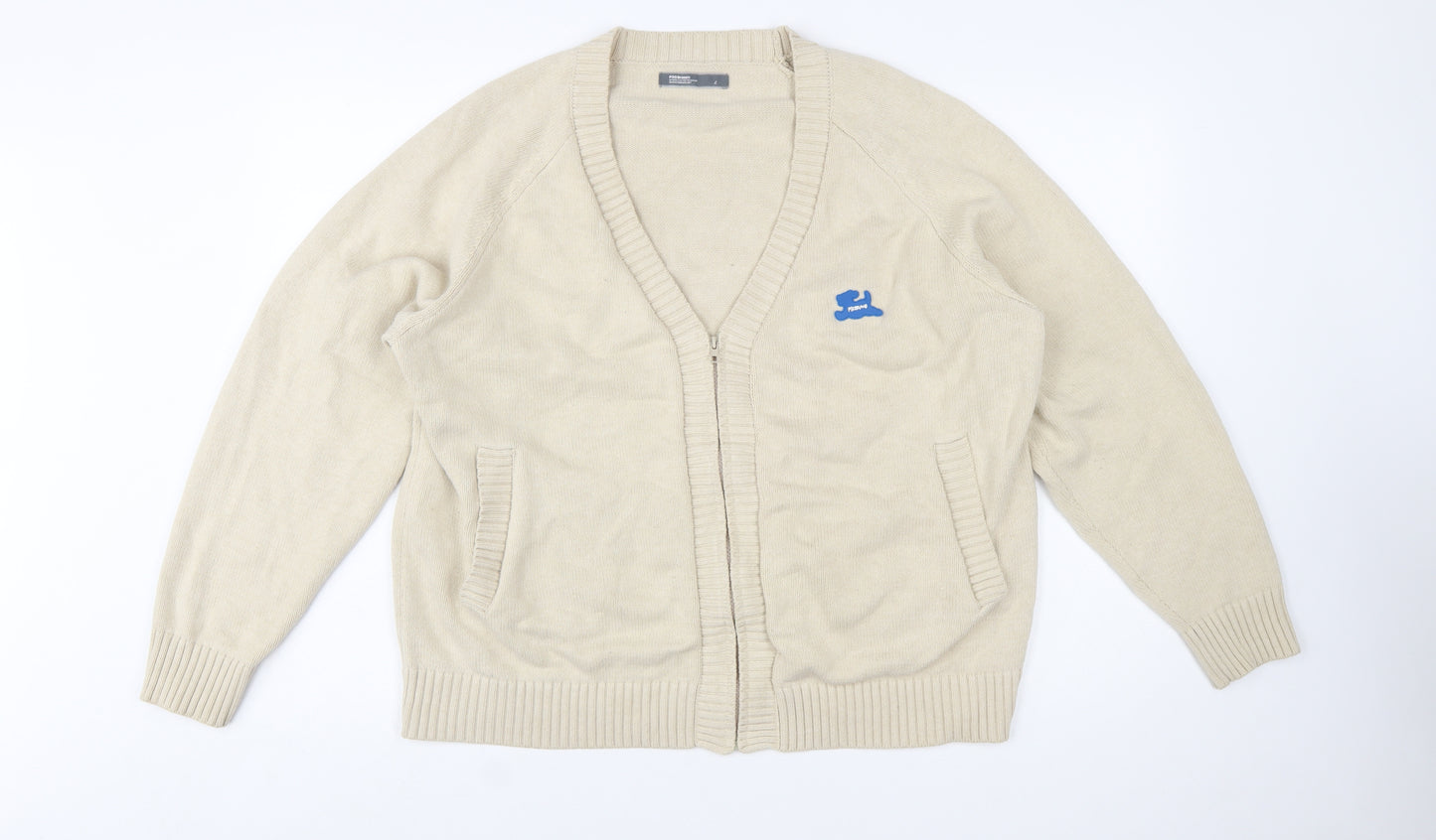 PSO Brand Men's Beige Full Zip Cardigan Jumper Size L