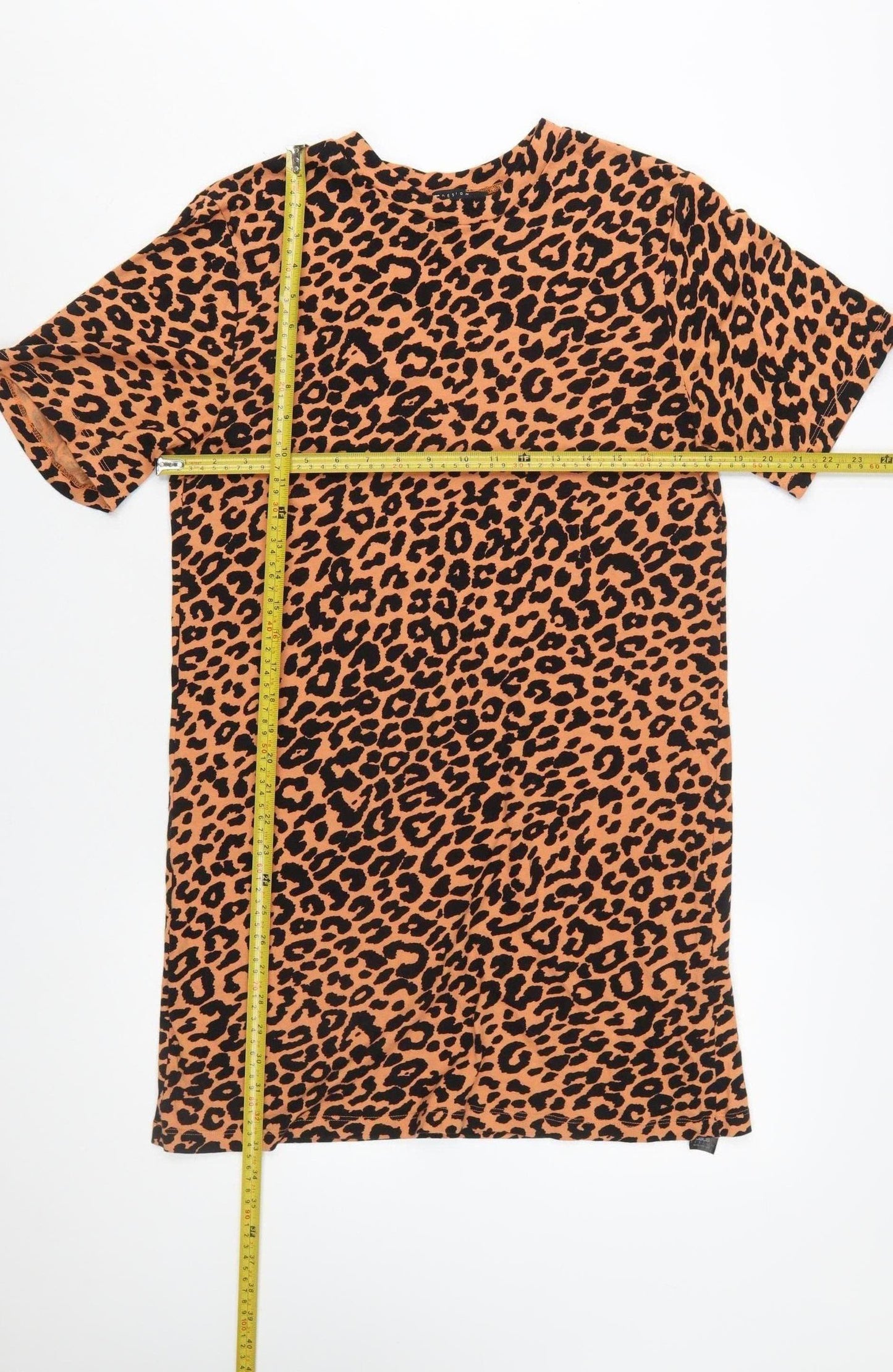 ASOS DESIGN Women's Brown Leopard T-Shirt Dress UK 12