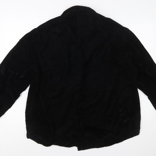 ASOS DESIGN Men's Black Velvet Button-Up Shirt Size M