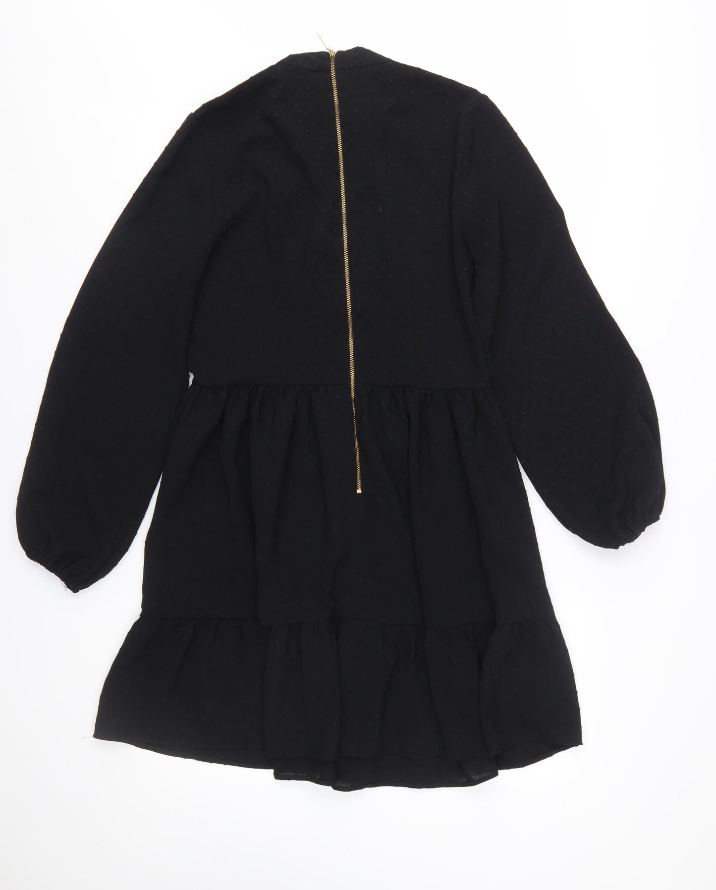 Closet London Women's Black A-Line Long Sleeve High Neck Dress UK 12
