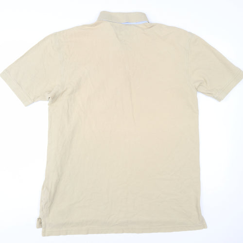 Tommy Hilfiger Men's Beige Cotton Polo Shirt XL Classic Fit