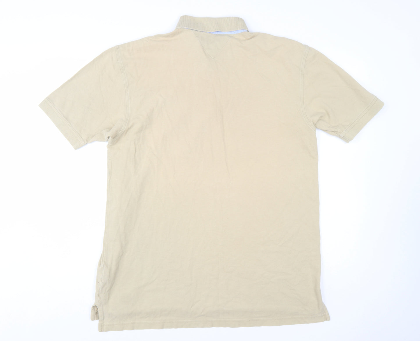 Tommy Hilfiger Men's Beige Cotton Polo Shirt XL Classic Fit