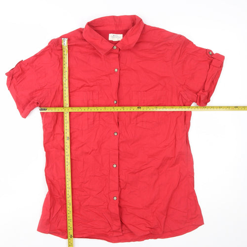 Mountain Warehouse Womens Red Short Sleeve Button-Up Shirt UK 14