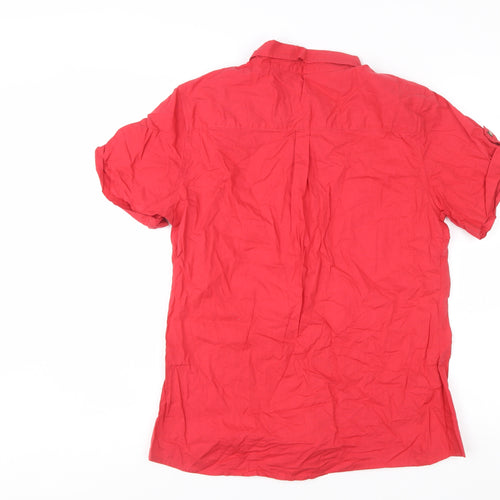 Mountain Warehouse Womens Red Short Sleeve Button-Up Shirt UK 14