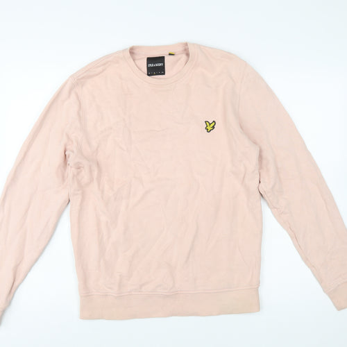 Lyle & Scott Men’s Pink Cotton Crew Neck Pullover Sweatshirt Size L