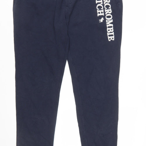 Abercrombie & Fitch Men's Blue Fleece Jogger Trousers Size M