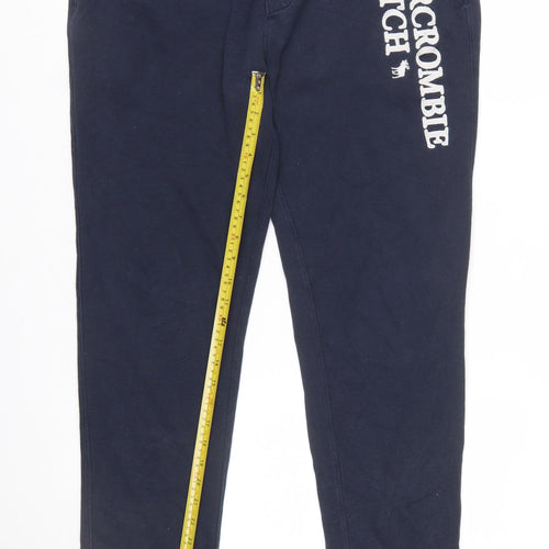Abercrombie & Fitch Men's Blue Fleece Jogger Trousers Size M