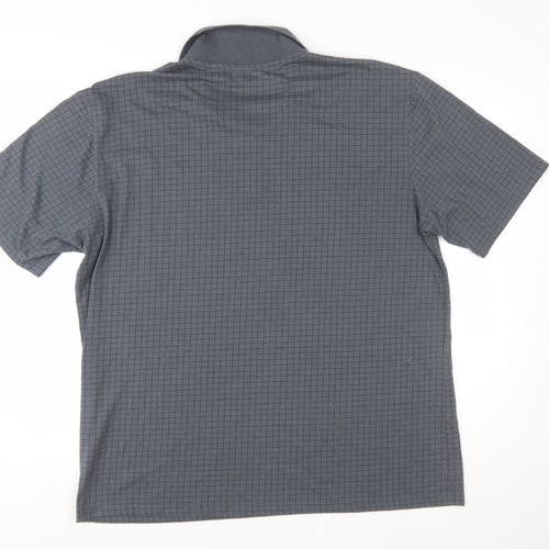 Slazenger Men’s Grey Check 2XL Polo Shirt Quick Dry Sports Top