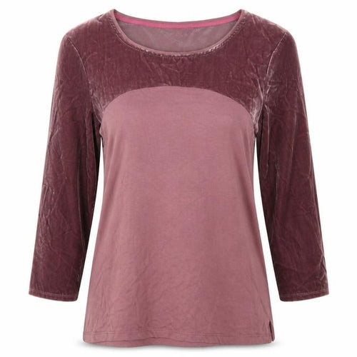 White Stuff Womens Purple Long Sleeve Velvet Panel T-Shirt Size 12