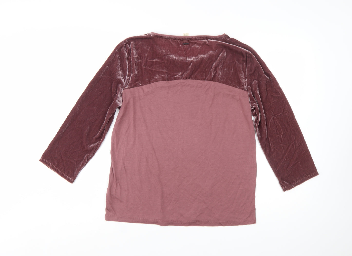 White Stuff Womens Purple Long Sleeve Velvet Panel T-Shirt Size 12