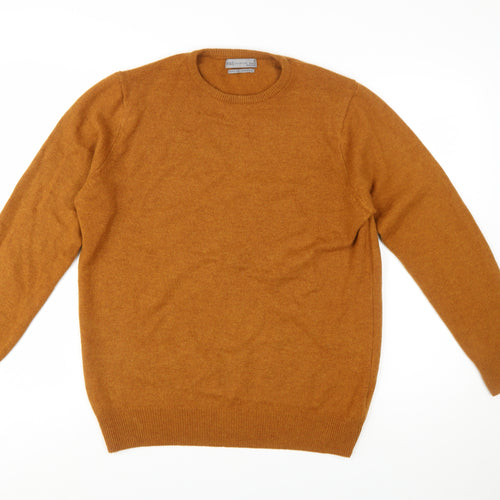 Marks and Spencer Men's Brown Wool Crew Neck Jumper M