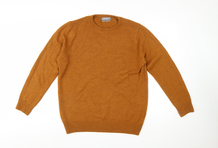 Marks and Spencer Men's Brown Wool Crew Neck Jumper M