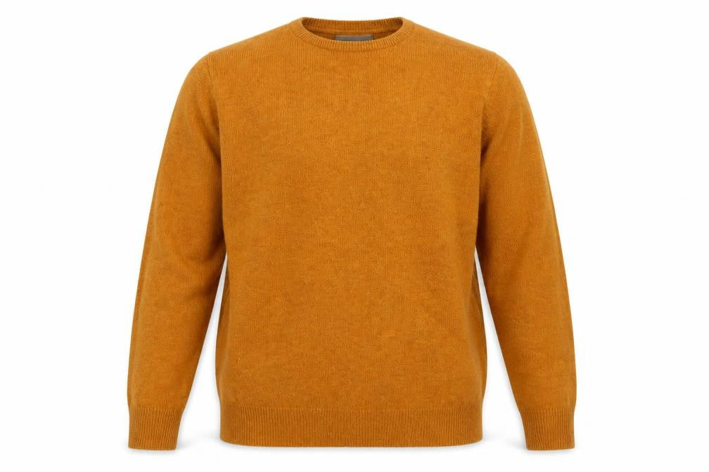 Front view of Marks & Spencer Men's Brown Wool Crew Neck Jumper M