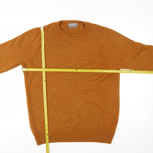 Marks and Spencer Men's Brown Wool Crew Neck Jumper M