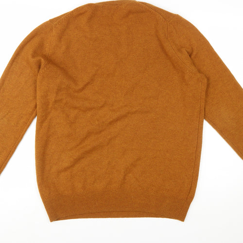 Marks and Spencer Men's Brown Wool Crew Neck Jumper M