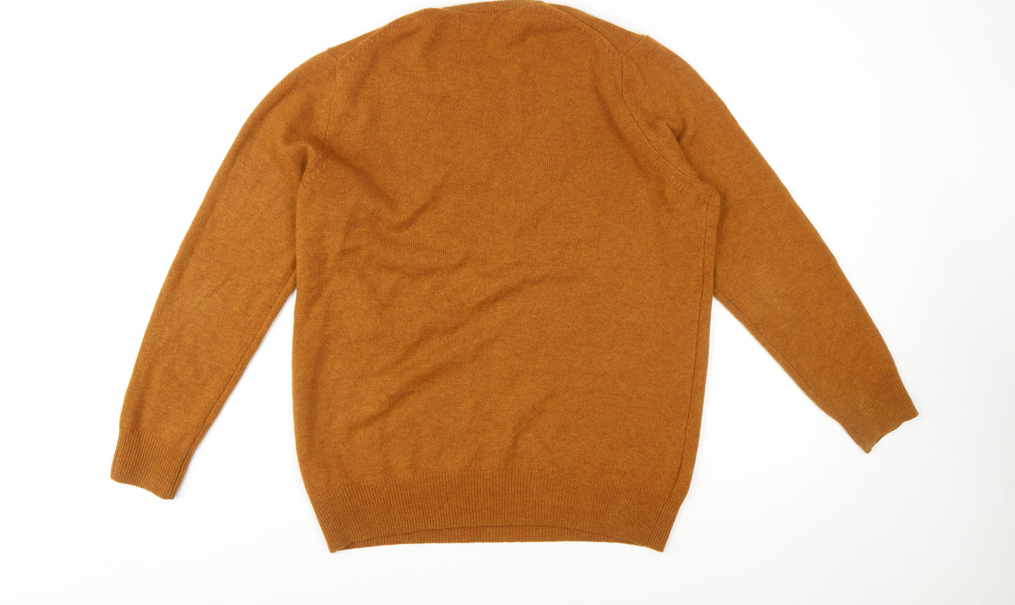 Marks and Spencer Men's Brown Wool Crew Neck Jumper M