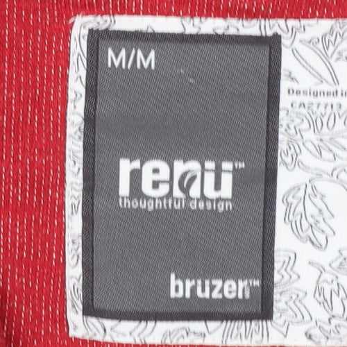 Bruzer Men’s Red 1/4 Zip Cotton Jumper M High Neck Casual Pullover