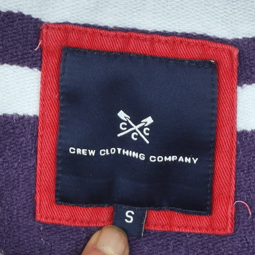 Crew Clothing Men's Purple Striped 1/2 Zip Cotton Sweatshirt Size S