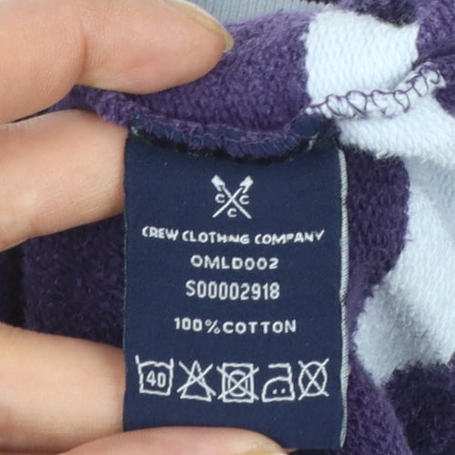Crew Clothing Men's Purple Striped 1/2 Zip Cotton Sweatshirt Size S