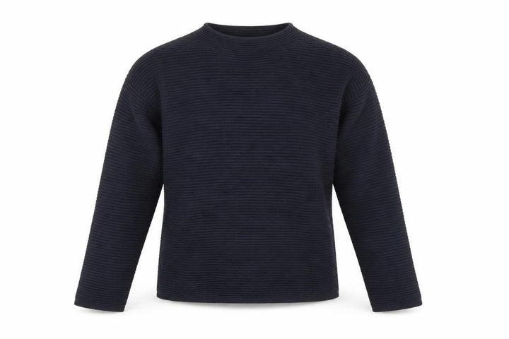 Topshop Women Blue Size 8 High Neck Rib Knit Pullover Jumper