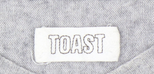 Toast Women’s Grey Wool Cashmere V-Neck Tunic Jumper Size S