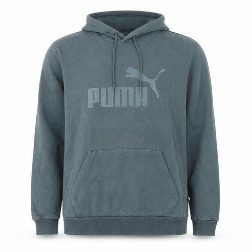 Puma Men's Green Pullover Hoodie L Logo Fleece Sweatshirt