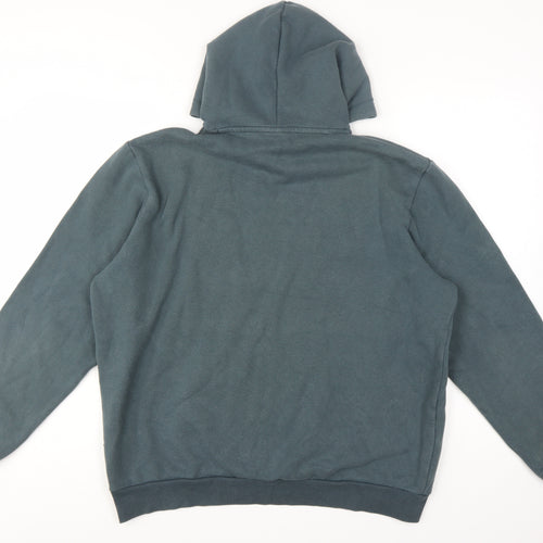 Puma Men's Green Pullover Hoodie L Logo Fleece Sweatshirt