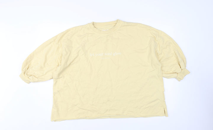 Moshi Moshi Mind Women Beige Pullover Sweatshirt S/M Organic Cotton