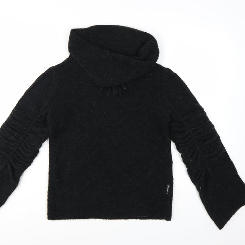Armani Jeans Womens Black Wool Cashmere Cowl Neck Jumper Size 12