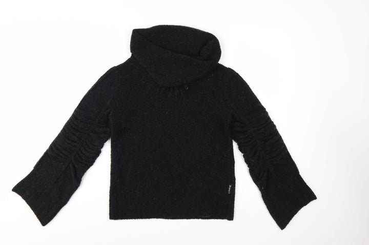 Armani Jeans Womens Black Wool Cashmere Cowl Neck Jumper Size 12