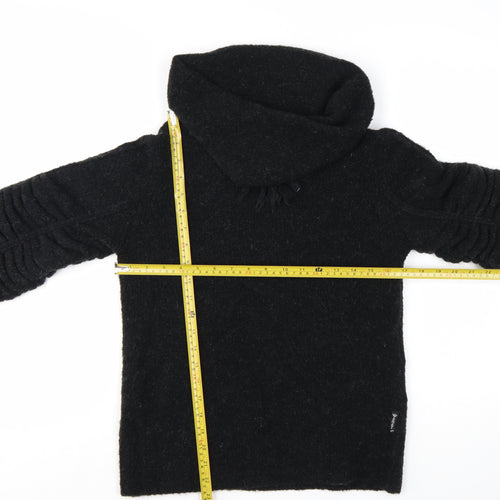 Armani Jeans Womens Black Wool Cashmere Cowl Neck Jumper Size 12