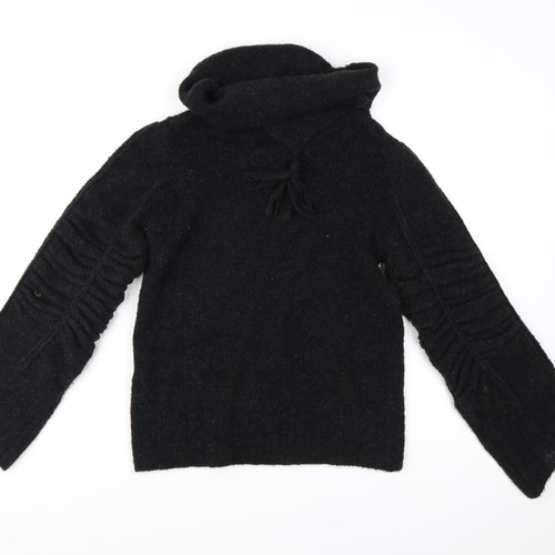 Armani Jeans Womens Black Wool Cashmere Cowl Neck Jumper Size 12