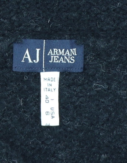 Armani Jeans Womens Black Wool Cashmere Cowl Neck Jumper Size 12