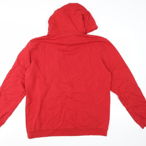 Helly Hansen Men's Red XL Pullover Hoodie Regular Fit Logo Sweatshirt