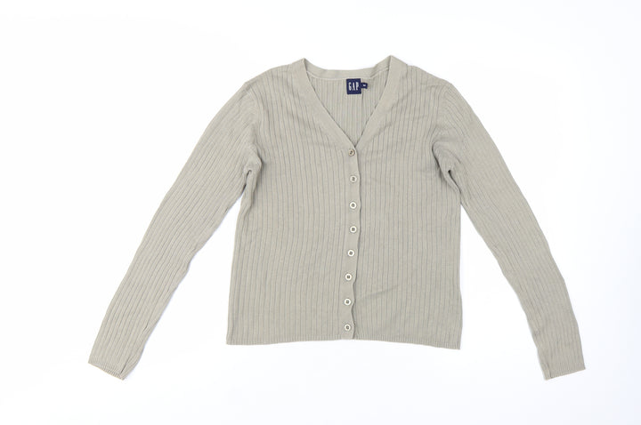 GAP Women’s Beige V-Neck Knit Cardigan Long Sleeve Size S
