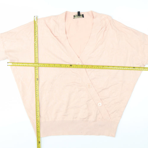 Phase Eight Women Pink V-Neck Button Cardigan M Lightweight Knit