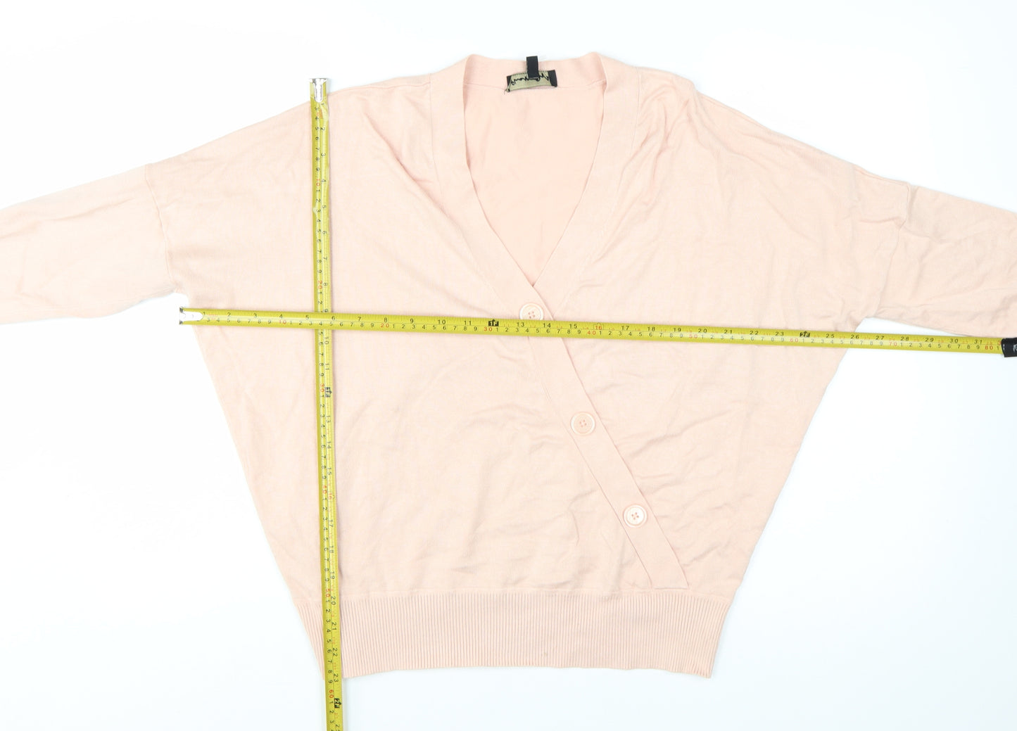 Phase Eight Women Pink V-Neck Button Cardigan M Lightweight Knit