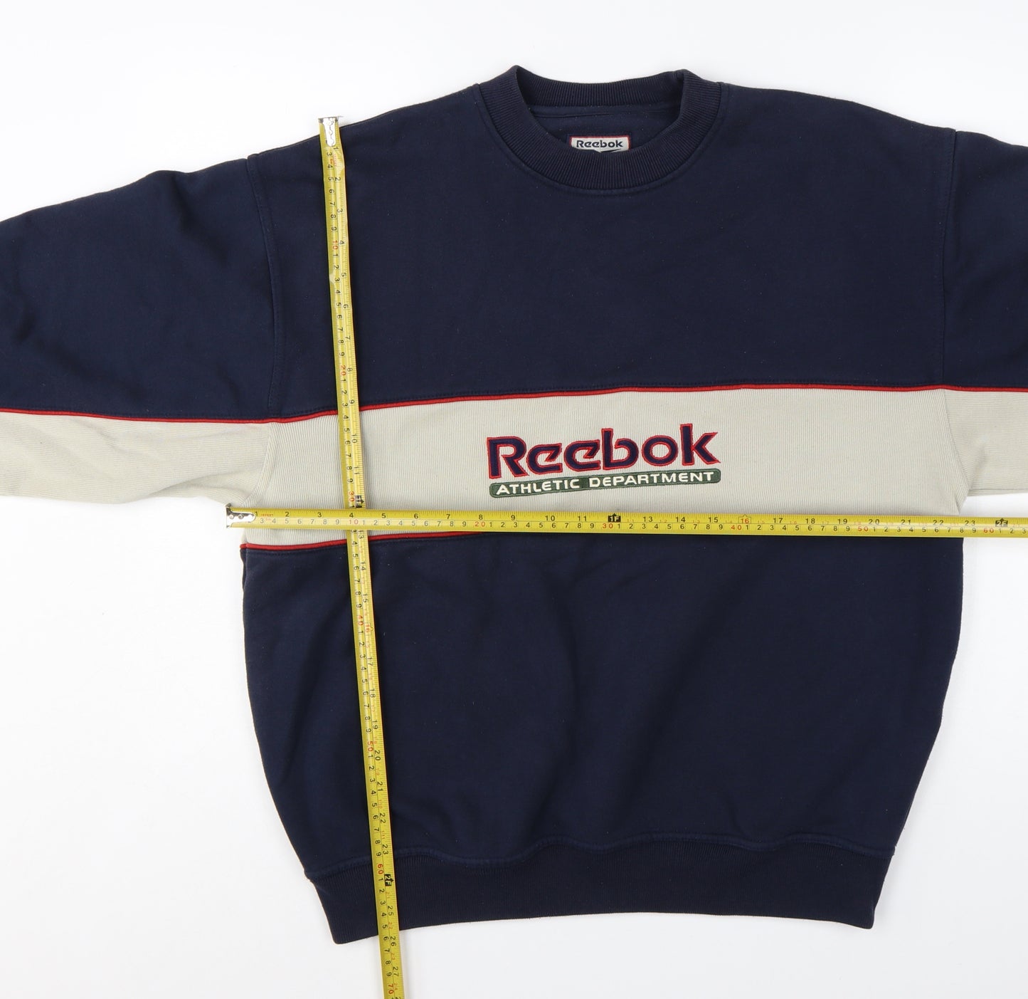 Reebok Men's Blue Retro Logo Sweatshirt Medium Pullover Crew Neck